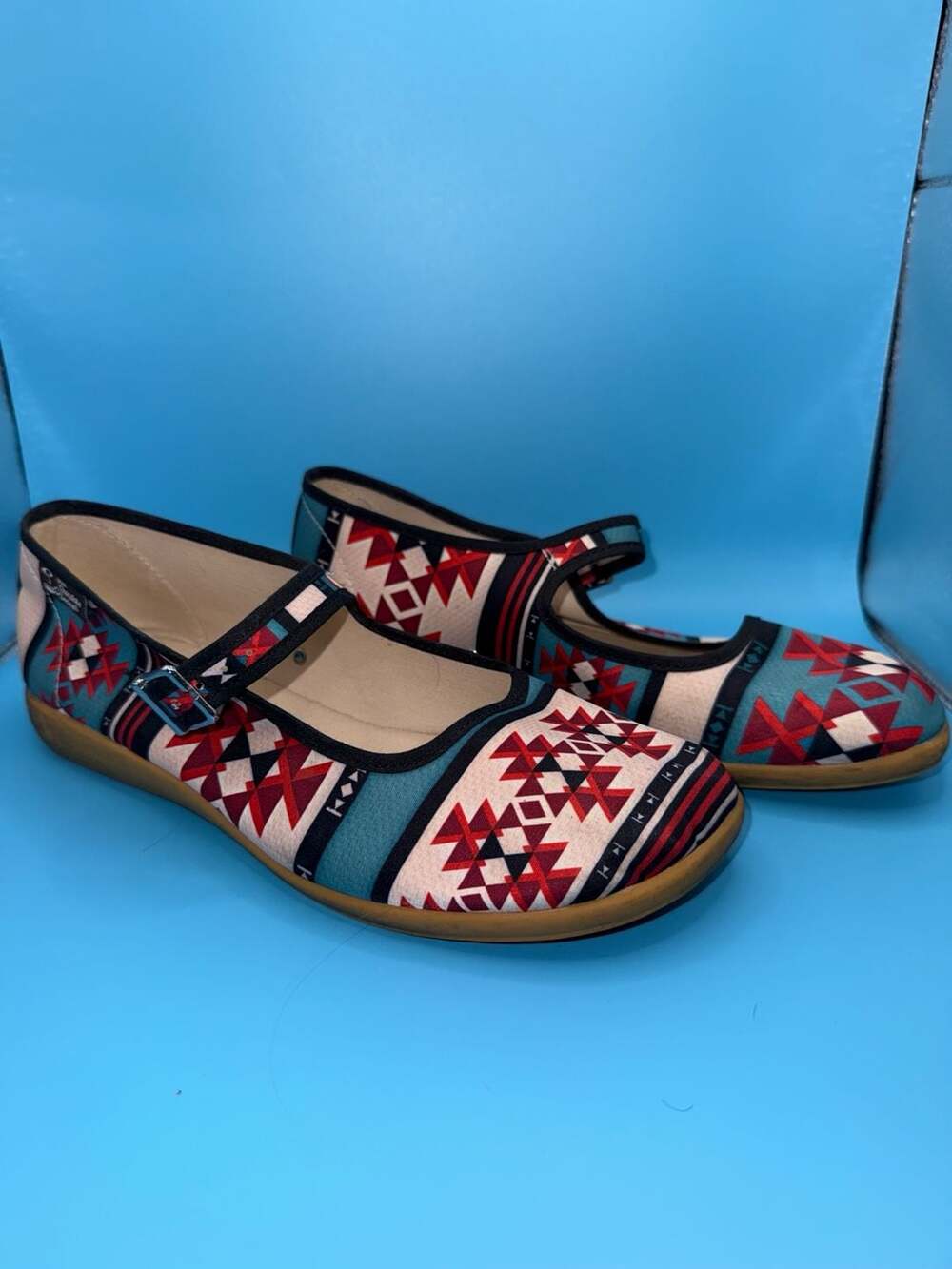 Hot Chocolate Design Chocolaticas Women's Mary Jane Flats in Aztec/Tribal Print